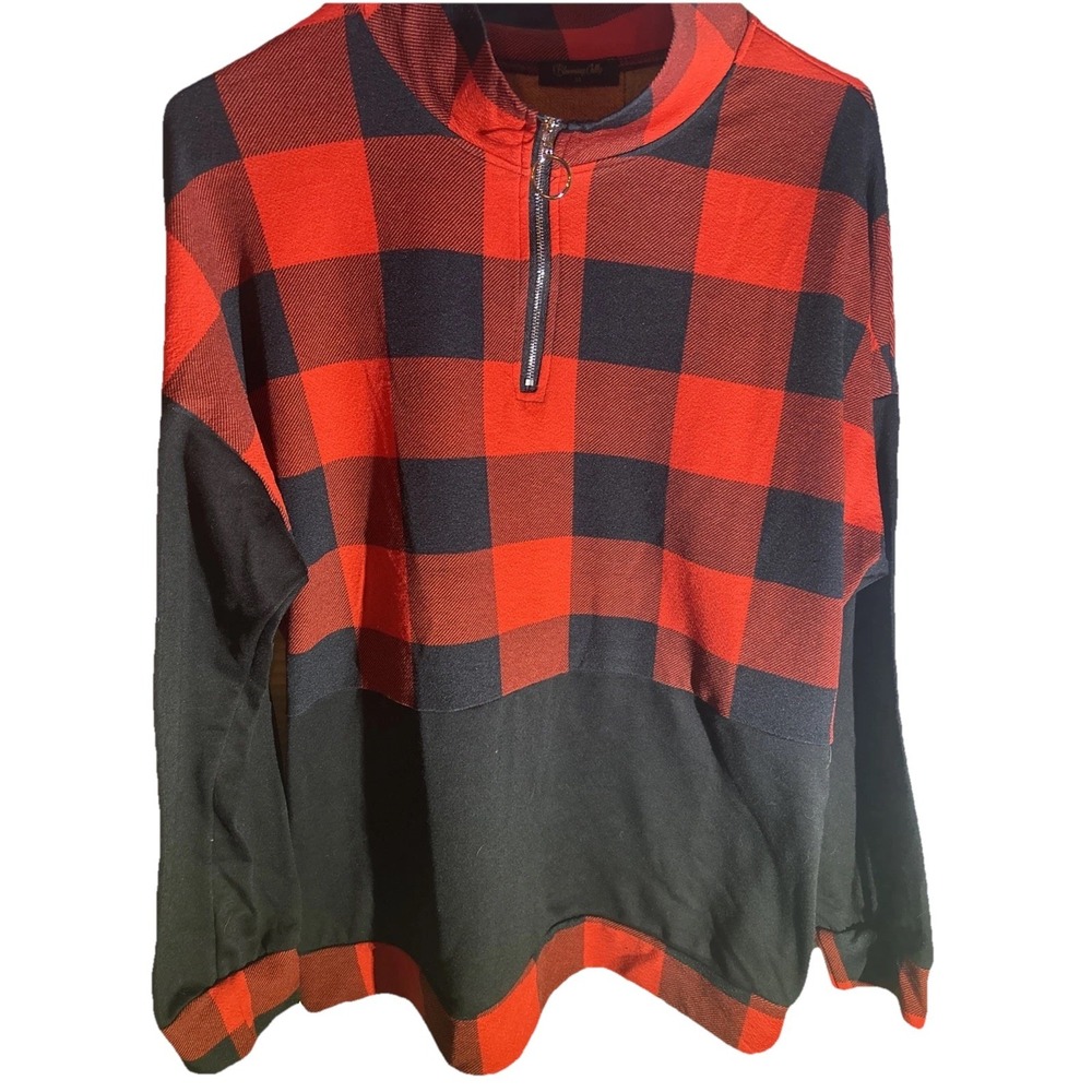Blooming Jelly Women's Pullover Plaid Size XL Long Sleeve